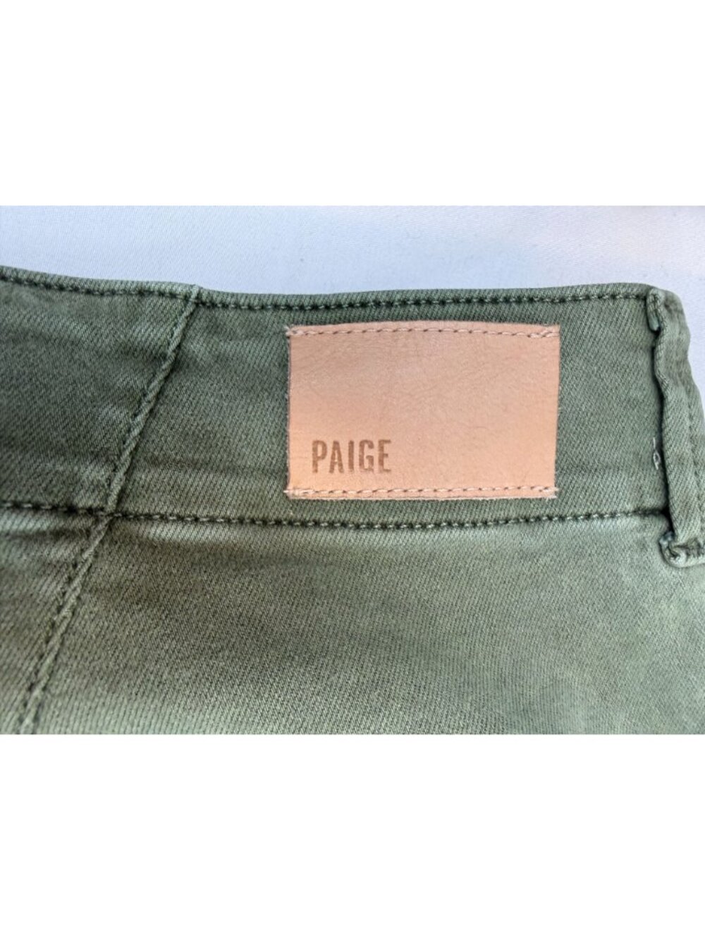 Paige Womens High-Rise Wide-Leg Green Pants Size 31 Cotton Blend - Picture 8 of 12